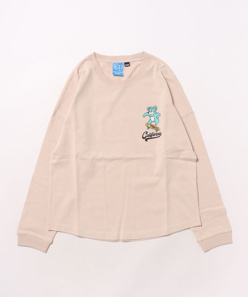 Ocean Pacific(オーシャンパシフィック)の「OP/オーピー 長袖Tシャツ キッズ ロンT 585071(Tシャツ/カットソー・キッズ・ベージュ/ブラック・160cm/150cm/140cm/130cm)」の3枚目の写真
