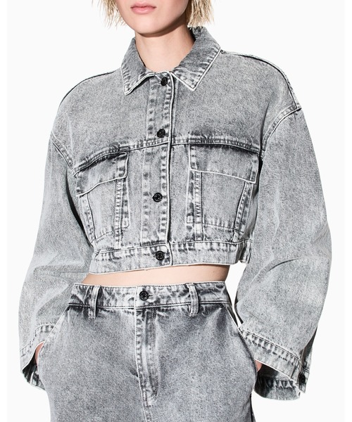 A|X アルマーニ エクスチェンジ】ワイドスリーブ クロップドデニム