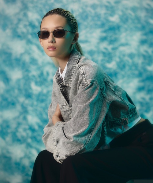 ARMANI EXCHANGE(アルマーニエクスチェンジ)の「【A|X アルマーニ エクスチェンジ】ワイドスリーブ クロップドデニムジャケット(デニムジャケット・レディース・グレー・X-SMALL/X-LARGE/SMALL/MEDIUM/LARGE)」の6枚目の写真
