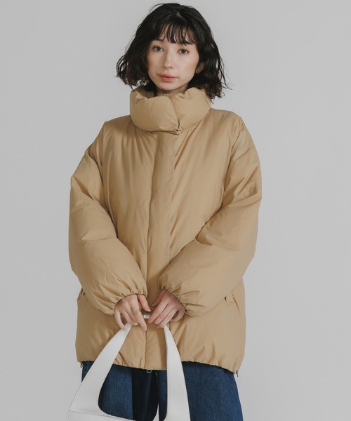 NANGA（ナンガ）の「NANGA/ナンガ STAND COLLAR DOWN JACKET W 比翼仕立て ダブルジップダウンジャケット（ダウンジャケット/コート・レディース・ピンク/イエロー/アイボリー/ブラック・L/M/S）」の7枚目の写真