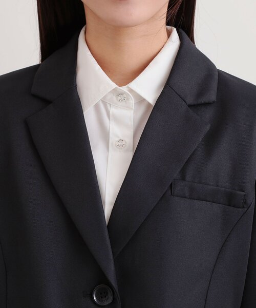 PINK-latte（ピンクラテ）の「【2026年入卒・セレモニー・卒服】短丈ジャケット（テーラードジャケット・キッズ・ブラック/ライトグレー・15 /16）」の7枚目の写真