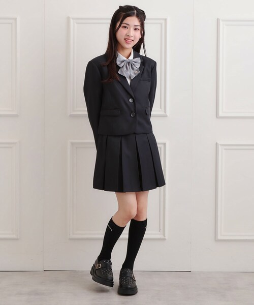 PINK-latte（ピンクラテ）の「【2026年入卒・セレモニー・卒服】短丈ジャケット（テーラードジャケット・キッズ・ブラック/ライトグレー・15 /16）」の16枚目の写真