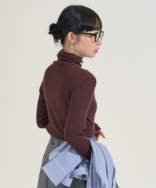FREAK'S STORE(フリークスストア)の「ウォッシャブル タートルネックニット(ニット/セーター・レディース・オフホワイト/ブラウン/ブラック/オリーブ/レッド・フリ-)」の6枚目の写真