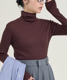 ウォッシャブル タートルネックニット