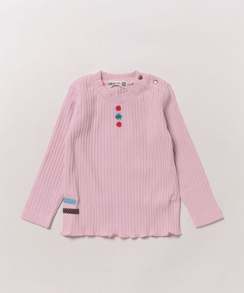 RAGMART（ラグマート）の「テレコ長袖Ｔシャツ（Tシャツ/カットソー・キッズ・ブラウン/グリーン/ピンク/アイボリー・90cm/95cm/80ｃｍ）」の4枚目の写真