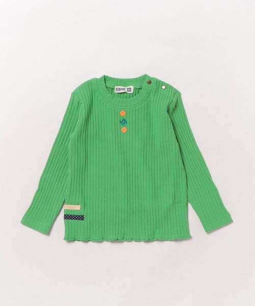 RAGMART（ラグマート）の「テレコ長袖Ｔシャツ（Tシャツ/カットソー・キッズ・ブラウン/グリーン/ピンク/アイボリー・90cm/95cm/80ｃｍ）」の3枚目の写真