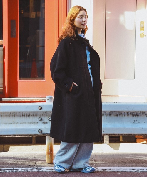 Ray BEAMS（レイビームス）の「スタンドカラー シングル コート（ステンカラーコート・レディース・ブラック/ブラウン・0/1）」の5枚目の写真