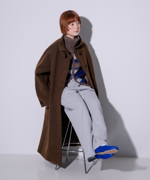 Ray BEAMS（レイビームス）の「スタンドカラー シングル コート（ステンカラーコート・レディース・ブラック/ブラウン・0/1）」の7枚目の写真