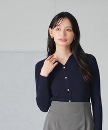 スキッパーポロリブニット
