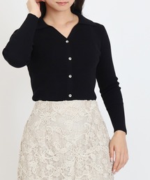 スキッパーポロリブニット