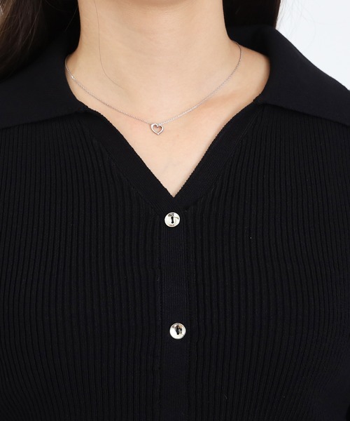 TRUDEA（トルディア）の「スキッパーポロリブニット（ニット/セーター・レディース・ネイビー/レッド/ブラック/チャコールグレー・MEDIUM/LARGE）」の19枚目の写真