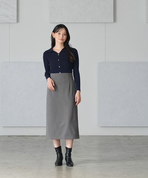 TRUDEA（トルディア）の「スキッパーポロリブニット（ニット/セーター・レディース・ネイビー/レッド/ブラック/チャコールグレー・MEDIUM/LARGE）」の18枚目の写真