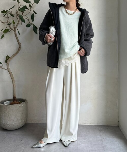 ブラックフーディーボアコート AMERICAN HOLIC（アメリカンホリック）の「フーディーボアコート