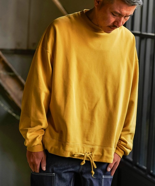 SHISHIKUI シシクイ レミリリーフ スウェット L.yellow REMI RELIEF SP加工 裏毛アウトドアBIGサイズクルー RN6014SDN