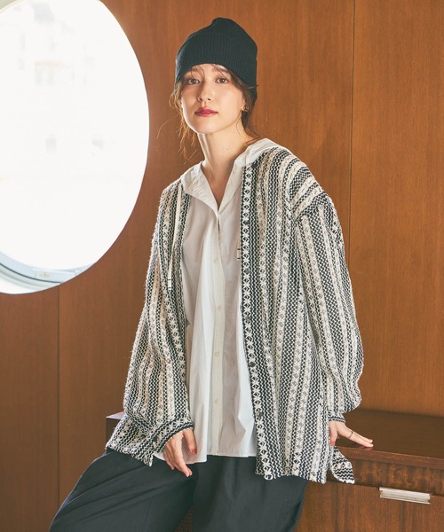 studio CLIP（スタディオクリップ）の「《days》レースアソートノーカラーシャツ（シャツ/ブラウス・レディース・ホワイト/アイボリー/その他1・FREE）」の3枚目の写真