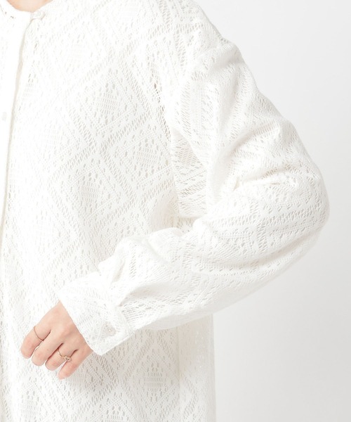 studio CLIP（スタディオクリップ）の「《days》レースアソートノーカラーシャツ（シャツ/ブラウス・レディース・ホワイト/アイボリー/その他1・FREE）」の9枚目の写真