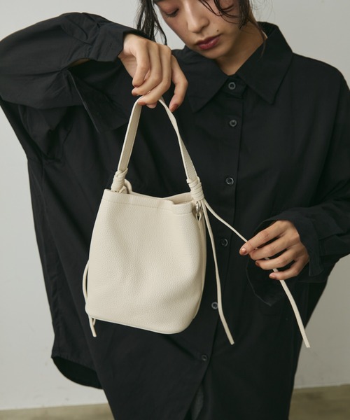 2wayサイドフリンジミニバッグ/ポーチ&ショルダー紐付き（ハンドバッグ