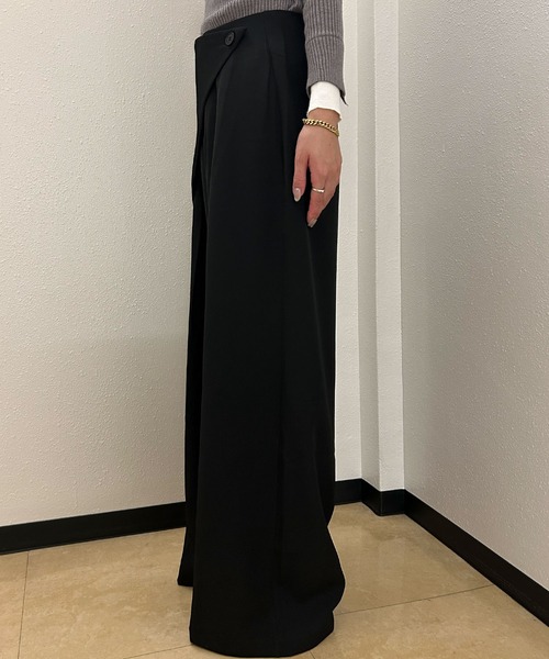 Ampirula(アンピルーラ)の「ラップ風パンツ パンツ レディース 冬 秋 ハイウエスト(その他パンツ・レディース・ネイビー/ブラウン/ブラック・S/M)」の6枚目の写真