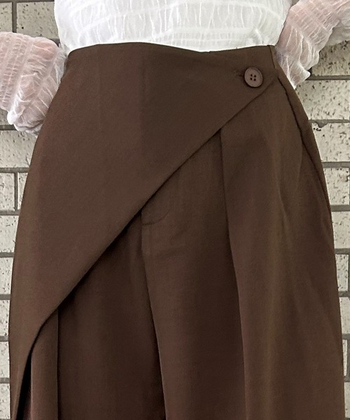 Ampirula(アンピルーラ)の「ラップ風パンツ パンツ レディース 冬 秋 ハイウエスト(その他パンツ・レディース・ネイビー/ブラウン/ブラック・S/M)」の10枚目の写真