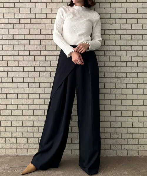 Ampirula(アンピルーラ)の「ラップ風パンツ パンツ レディース 冬 秋 ハイウエスト(その他パンツ・レディース・ネイビー/ブラウン/ブラック・S/M)」の11枚目の写真