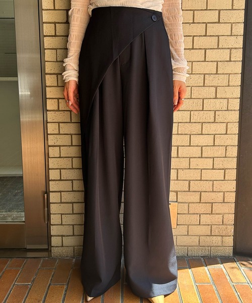 Ampirula(アンピルーラ)の「ラップ風パンツ パンツ レディース 冬 秋 ハイウエスト(その他パンツ・レディース・ネイビー/ブラウン/ブラック・S/M)」の12枚目の写真