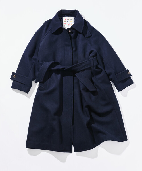 NAUTICA/ノーティカ ロング丈 ベルテッド ウールステンカラーコート