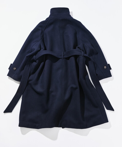 セール】NAUTICA/ノーティカ ロング丈 ベルテッド ウールステンカラー