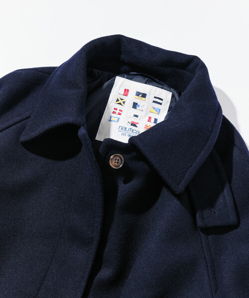 セール】NAUTICA/ノーティカ ロング丈 ベルテッド ウールステンカラー