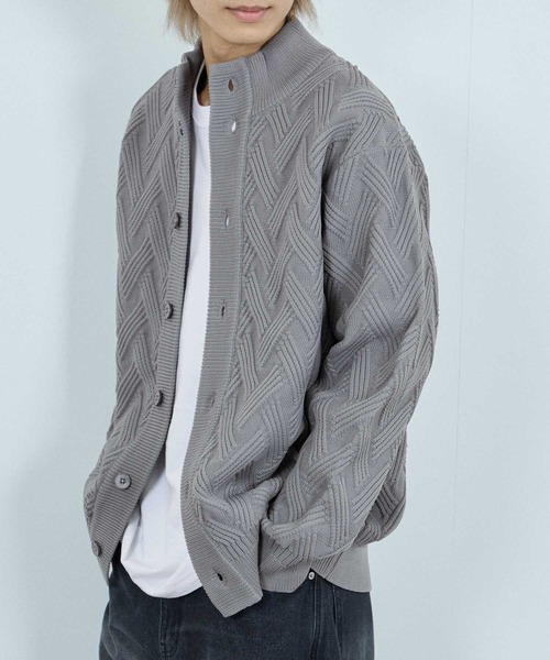 NAVY（ネイビー）の「NAVY リンクススタンドネックカーディガン【手洗い可能】（カーディガン/ボレロ・メンズ・ブラック/ネイビー/グレー・XL/L/M/S）」の12枚目の写真