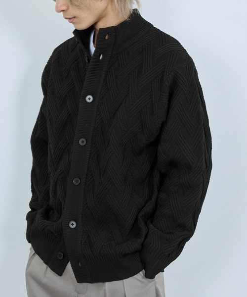NAVY（ネイビー）の「NAVY リンクススタンドネックカーディガン【手洗い可能】（カーディガン/ボレロ・メンズ・ブラック/ネイビー/グレー・XL/L/M/S）」の14枚目の写真