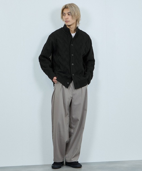 NAVY（ネイビー）の「NAVY リンクススタンドネックカーディガン【手洗い可能】（カーディガン/ボレロ・メンズ・ブラック/ネイビー/グレー・XL/L/M/S）」の15枚目の写真