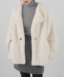 SHENERY | ノーカラーボアコート(その他アウター)