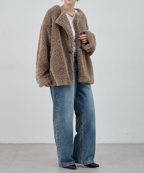 SHENERY（シーナリー）の「ノーカラーボアコート（その他アウター