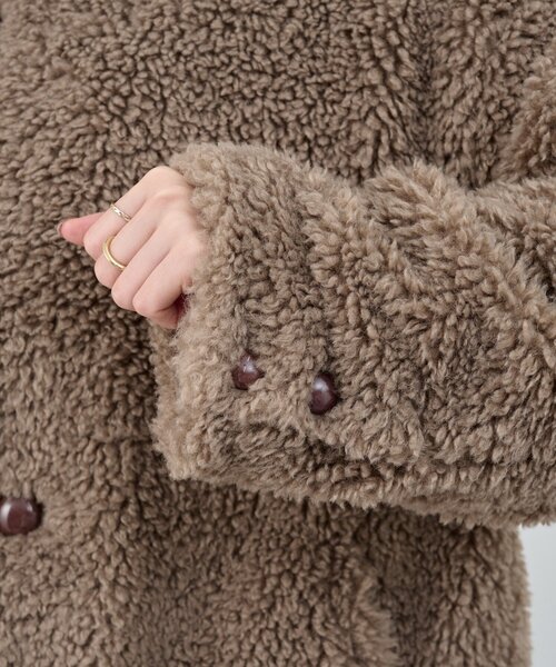 SHENERY（シーナリー）の「ノーカラーボアコート（その他アウター・レディース・モカ/ホワイト・FREE）」の22枚目の写真