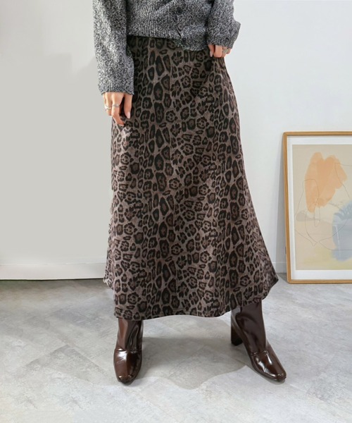セール】Aラインレオパードマキシスカート（スカート）｜Jewelobe