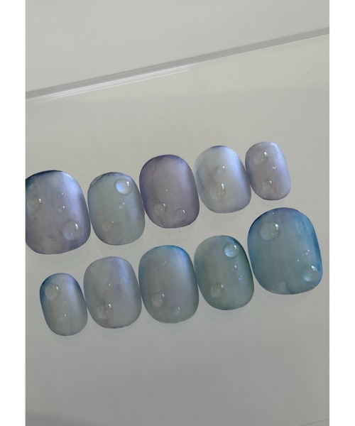 tone（トーン）の「【butter up】ネイルチップ/butter up(MA)（ネイルシール/ネイルチップ・レディース・ブルー・LARGE/MEDIUM/SMALL）」の3枚目の写真