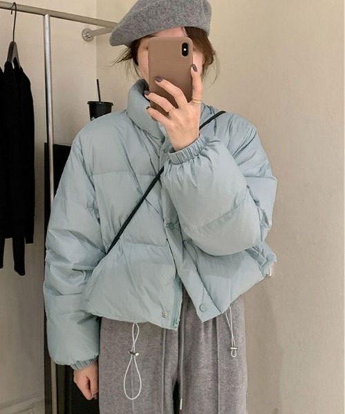 kirakiraShop(キラキラショップ)の「冬コーデを軽やかに仕上げる1枚。ショート丈 中綿 ジャケット(ブルゾン・レディース・パープル系その他/オフホワイト/イエロー系その他/スカイブルー/ブラック・FREE)」の22枚目の写真