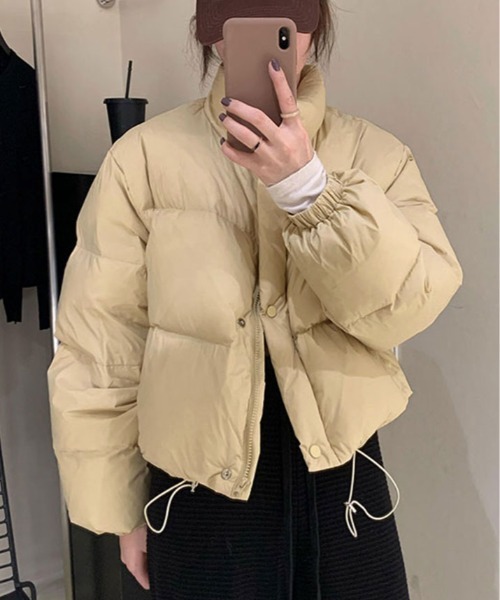 kirakiraShop(キラキラショップ)の「冬コーデを軽やかに仕上げる1枚。ショート丈 中綿 ジャケット(ブルゾン・レディース・パープル系その他/オフホワイト/イエロー系その他/スカイブルー/ブラック・FREE)」の7枚目の写真