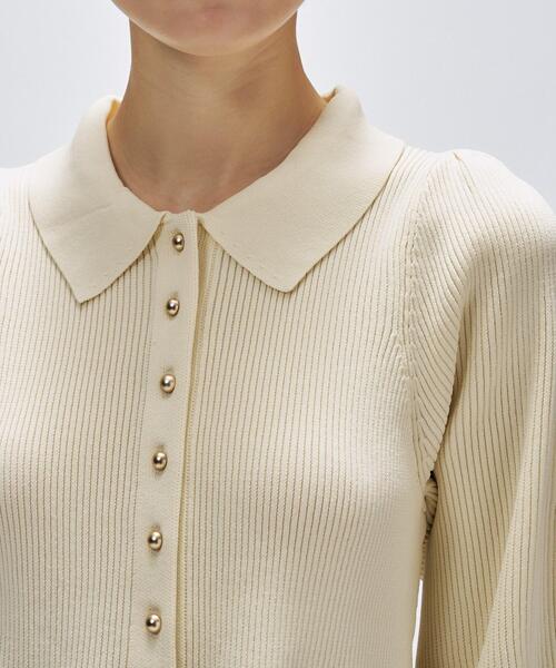 cloenc（クロエンス）の「【マシンウォッシュ】ペプラムニットプルオーバー（ニット/セーター・レディース・ブラック/オフホワイト/ライトイエロー系・02）」の9枚目の写真