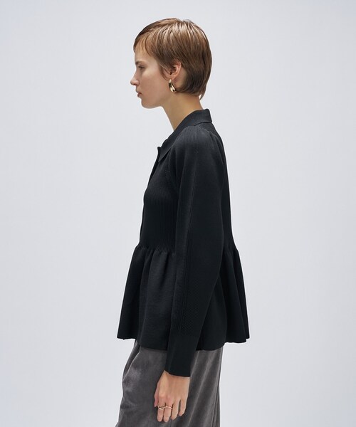 cloenc（クロエンス）の「【マシンウォッシュ】ペプラムニットプルオーバー（ニット/セーター・レディース・ブラック/オフホワイト/ライトイエロー系・02）」の15枚目の写真