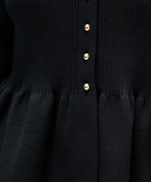 cloenc（クロエンス）の「【マシンウォッシュ】ペプラムニットプルオーバー（ニット/セーター・レディース・ブラック/オフホワイト/ライトイエロー系・02）」の17枚目の写真