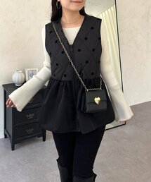 prose verse | フロッキードットキルティングペプラムベスト(ベスト)