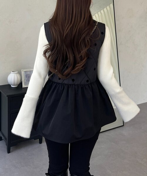 prose verse（プロズヴェール）の「フロッキードットキルティングペプラムベスト（ベスト・レディース・ブラック系その他・LARGE/MEDIUM）」の12枚目の写真