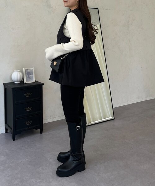 prose verse（プロズヴェール）の「フロッキードットキルティングペプラムベスト（ベスト・レディース・ブラック系その他・LARGE/MEDIUM）」の13枚目の写真