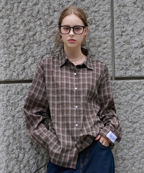 hazyl(ヘイジル)の「design button shirt / デザインボタンシャツ(シャツ/ブラウス・レディース・アイボリー/ブラウン系その他/ライトブルー・フリー)」の3枚目の写真