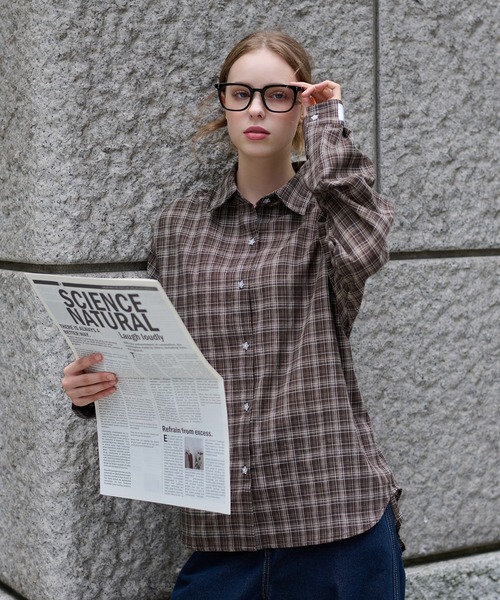 hazyl(ヘイジル)の「design button shirt / デザインボタンシャツ(シャツ/ブラウス・レディース・アイボリー/ブラウン系その他/ライトブルー・フリー)」の18枚目の写真