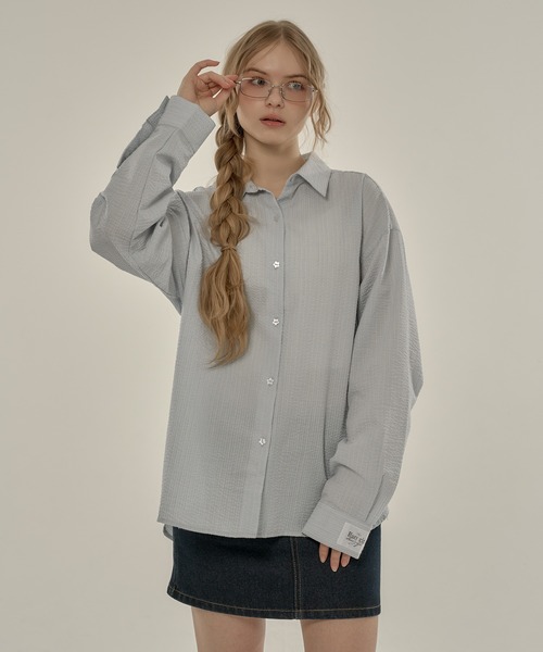 hazyl(ヘイジル)の「design button shirt / デザインボタンシャツ(シャツ/ブラウス・レディース・アイボリー/ブラウン系その他/ライトブルー・フリー)」の5枚目の写真