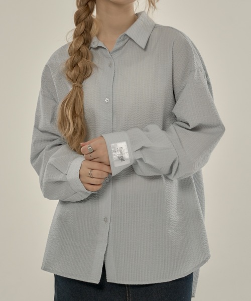 hazyl(ヘイジル)の「design button shirt / デザインボタンシャツ(シャツ/ブラウス・レディース・アイボリー/ブラウン系その他/ライトブルー・フリー)」の4枚目の写真
