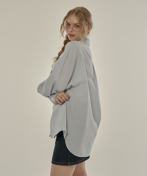 hazyl(ヘイジル)の「design button shirt / デザインボタンシャツ(シャツ/ブラウス・レディース・アイボリー/ブラウン系その他/ライトブルー・フリー)」の8枚目の写真