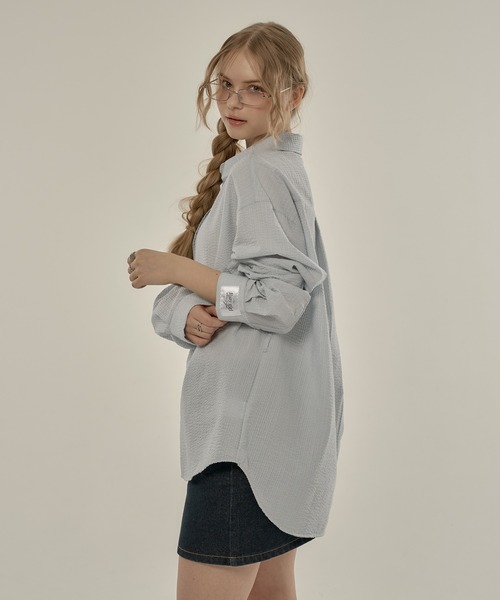 hazyl(ヘイジル)の「design button shirt / デザインボタンシャツ(シャツ/ブラウス・レディース・アイボリー/ブラウン系その他/ライトブルー・フリー)」の7枚目の写真